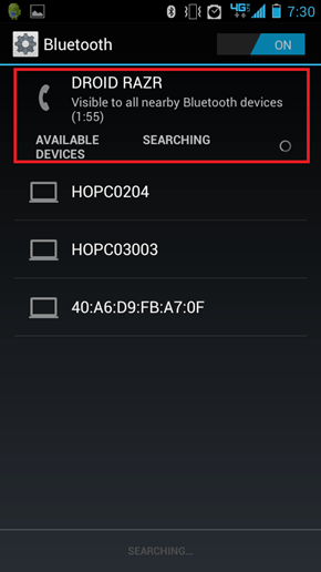 Android Bluetooth Discoverable